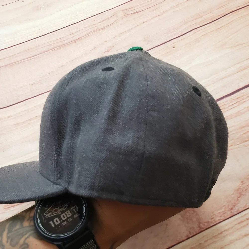 Hartford Whalers Mens Hat Cap Fitted 7 1/2 Gray Green NHL‎ Hockey Mitchell Ness